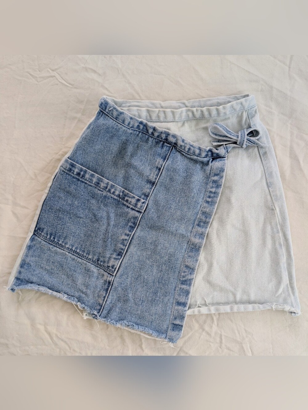 PacSun Light Blue Denim Wrap Skirt